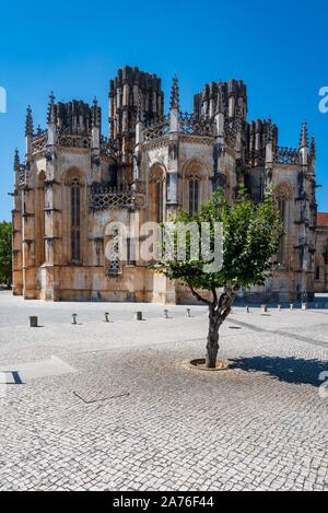 L'église de style gothique au monastère d'Alcobaça au Portugal. Banque D'Images