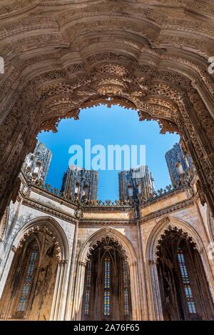 L'église de style gothique au monastère d'Alcobaça au Portugal. Banque D'Images