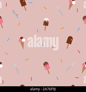 Sans la crème glacée. Vector Illustration Banque D'Images