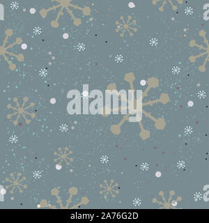 Hiver mignon motif transparent avec des flocons de neige. Vector Illustration. Banque D'Images