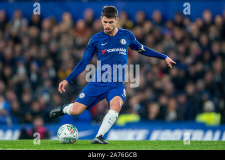 Londres, Royaume-Uni. 30Th Oct, 2019. Jorginho de Chelsea lors de la coupe de ronde Carabao EFL 16 match entre Chelsea et Manchester United à Stamford Bridge, Londres, Angleterre. Photo par Salvio Calabrese. Usage éditorial uniquement, licence requise pour un usage commercial. Aucune utilisation de pari, de jeux ou d'un seul club/ligue/dvd publications. Credit : UK Sports Photos Ltd/Alamy Live News Banque D'Images