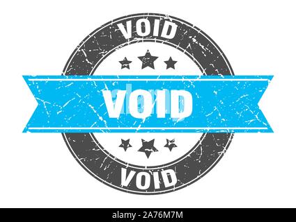 Timbre rond vide avec ruban turquoise. void Illustration de Vecteur