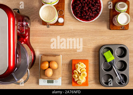 Moule à muffin vide d'huile de silicone pinceau Banque D'Images