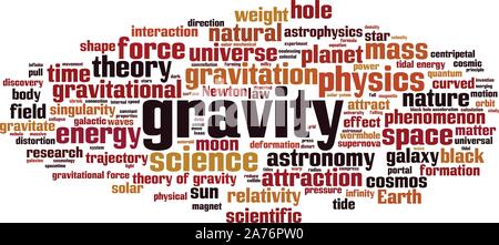 Gravité mot concept cloud. Collage de mots au sujet de gravité. Vector illustration Illustration de Vecteur