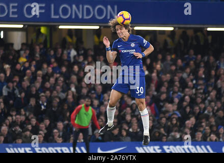 Londres, ANGLETERRE - 4 novembre, 2018 : David Luiz de Chelsea en photo au cours de la Premier League 2018/19 match entre Chelsea FC et Crystal Palace FC à Stamford Bridge. Banque D'Images