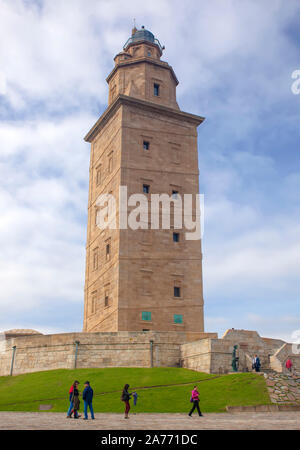 Tour d'Hercule phare de La Corogne, Galice, Espagne Banque D'Images