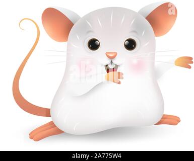 Caricature du petit rat personnalité. Symbole du zodiaque de l'année 2020. Le Nouvel An chinois, l'année du rat.caricature du petit rat personnalité. Illustration de Vecteur