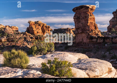 Vue depuis le quartier des aiguilles à Canyonlands National Park Banque D'Images