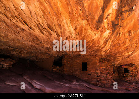 Feu à la maison en ruine Indiens Utah Banque D'Images