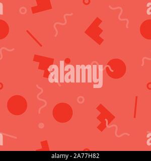 Modèle sans couture avec 80s style geometics memphis et seul ton de couleurs Illustration de Vecteur