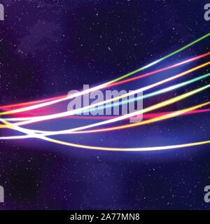 Neon lignes Nouvelle vague rétro arrière-plan avec 80s style vhs Illustration de Vecteur