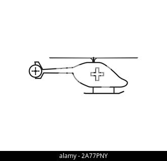L'icône de l'hélicoptère médical. Illustration vectorielle, modèle plat. Illustration de Vecteur
