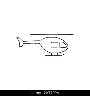 Hélicoptère, icône du broyeur. Illustration vectorielle, modèle plat. Illustration de Vecteur