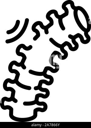 La douleur de la colonne vertébrale, l'icône de style contour Illustration de Vecteur