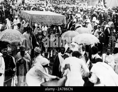 La cérémonie de couronnement de tafari maconnen, Addis Ababa, Ethiopie 1930 Banque D'Images