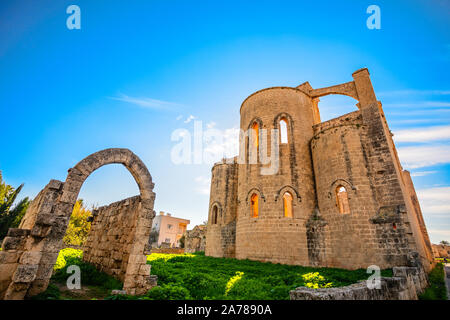 La Cathédrale Saint George façade ruinée, Famagusta, Chypre du Nord Banque D'Images