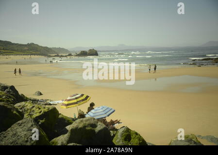 Sud-ouest de la France. Une plage sur la Côte Basque, pasakdek Banque D'Images