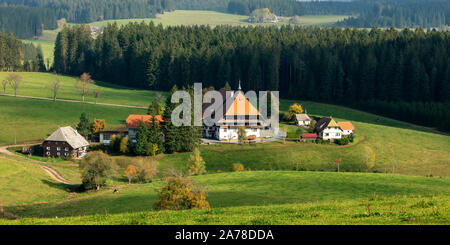 Unterfallengrundhof, maison de la forêt-noire, série de télévision SWR Die abatteurs, près de Gütenbach, Forêt-Noire, Bade-Wurtemberg, Allemagne Banque D'Images