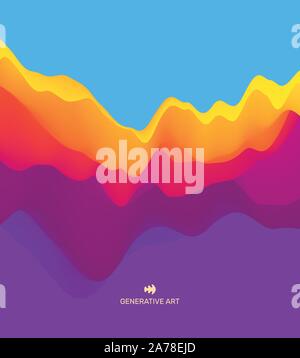 Ondée 3D'Arrière-plan. Effet dynamique. Abstract Vector Illustration. Illustration de Vecteur