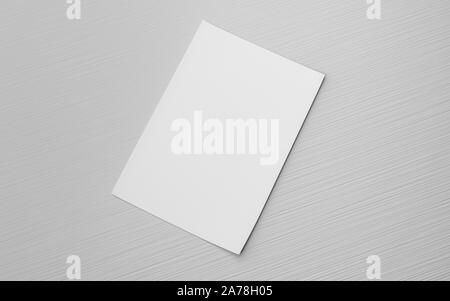 Feuille blanche vide isolé sur gray pour remplacer votre conception 3d illustration rendre Banque D'Images