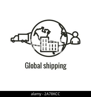 Icône indiquant la logistique de mouvement 1, place à l'autre Illustration de Vecteur