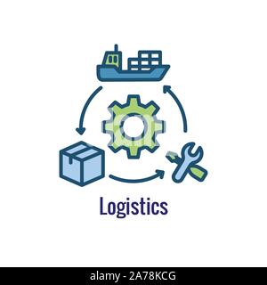 Icône indiquant la logistique de mouvement 1, place à l'autre Illustration de Vecteur