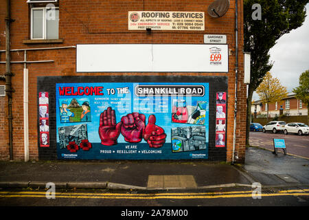 Peintures murales politiques à Belfast, Irlande du Nord, Royaume-Uni Banque D'Images