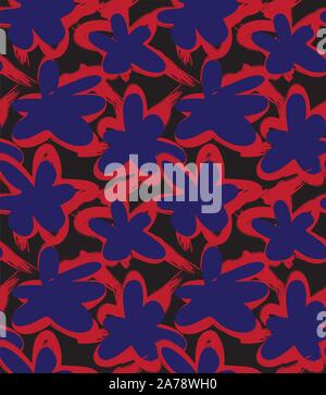 Les coups de pinceau de couleur transparente à motif floral Seamless Vector - Convient pour l'impression, de motifs, de fonds pour divers médias et sites web Illustration de Vecteur