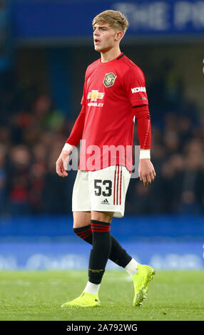 Londres, Royaume-Uni. 30 octobre Manchester United, Brandon Williams lors de la Coupe du buffle Quatrième tour entre Chelsea et Manchester United, à la référence Banque D'Images