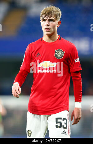 Londres, Royaume-Uni. 30 octobre Manchester United, Brandon Williams lors de la Coupe du buffle Quatrième tour entre Chelsea et Manchester United, à la référence Banque D'Images