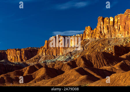 Capital Reef National Park dans le sud de l'Utah. Règlement Mormon historique Banque D'Images