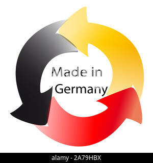 Fabriqué en Allemagne Résumé sur fond blanc Banque D'Images