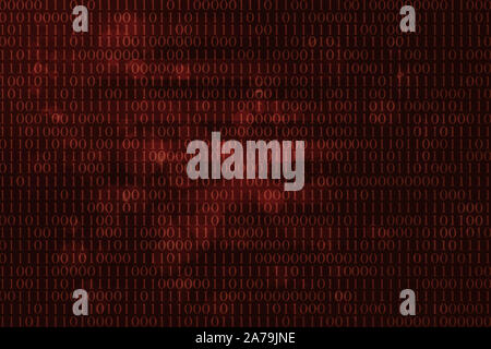 Code binaire rouge en arrière-plan Banque D'Images