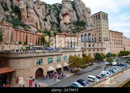 L'Abbaye de Santa Maria de Montserrat, en Catalogne Banque D'Images