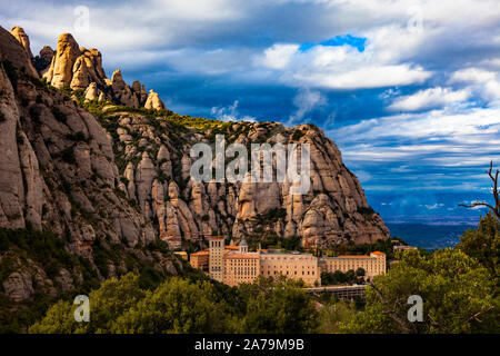 L'Abbaye de Santa Maria de Montserrat, en Catalogne Banque D'Images