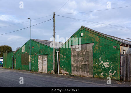 Friches industrielles vieux vert met en œuvre. Banque D'Images