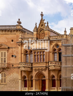 Palais gothique Mdina, Malte Banque D'Images