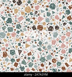 Terrazzo texturé coloré Swatch modèle vectoriel continu Illustration de Vecteur
