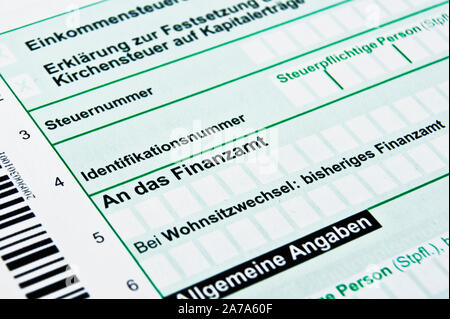 Formulaire fiscal allemand Banque D'Images