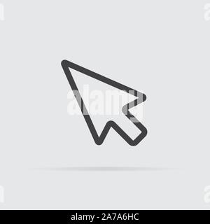 Dans l'icône du curseur style plat isolé sur fond gris. Pour votre conception de logo. Vector illustration. Illustration de Vecteur