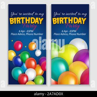 Résumé d'anniversaire invitation accompagnée d'une place vide pour la photo. Vector Illustration Illustration de Vecteur