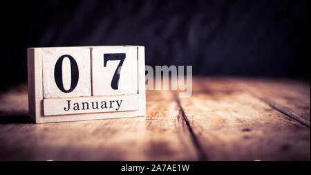 7 janvier, 7 janvier, septième de janvier, mois du calendrier - date ou anniversaire ou anniversaire Photo Stock - Alamy