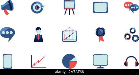 Les médias sociaux et la technologie icon set pack de haute qualité, symboles divers Vector illustration Illustration de Vecteur