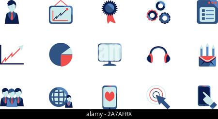 Les médias sociaux et la technologie icon set pack de haute qualité, symboles divers Vector illustration Illustration de Vecteur