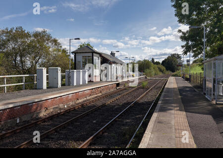 07/09/2019 Barrhill, gare et le signal fort de l'Écosse, Royaume-Uni ( Perth line) Banque D'Images