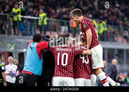 Milano, Italie, 31 octobre 2019, milan le bonheur au cours de l'AC Milan vs Spal - Serie A soccer italien Championnat Hommes - Crédit : LPS/Francesco Scaccianoce/Alamy Live News Banque D'Images