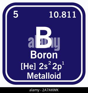 Le bore Tableau périodique des éléments Vector illustration EPS 10. Illustration de Vecteur
