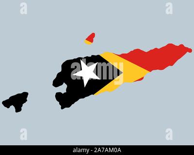 Le Timor oriental Carte Drapeau Vector illustration EPS 10. Illustration de Vecteur