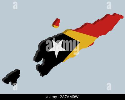 Le Timor oriental Carte Drapeau Vector illustration EPS 10. Illustration de Vecteur