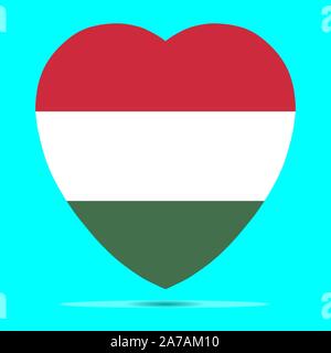 Hongrie Drapeau en forme de coeur illustration vecteur EPS 10. Illustration de Vecteur
